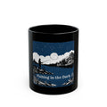 "Fishing in the Dark" Black Ceramic Mug