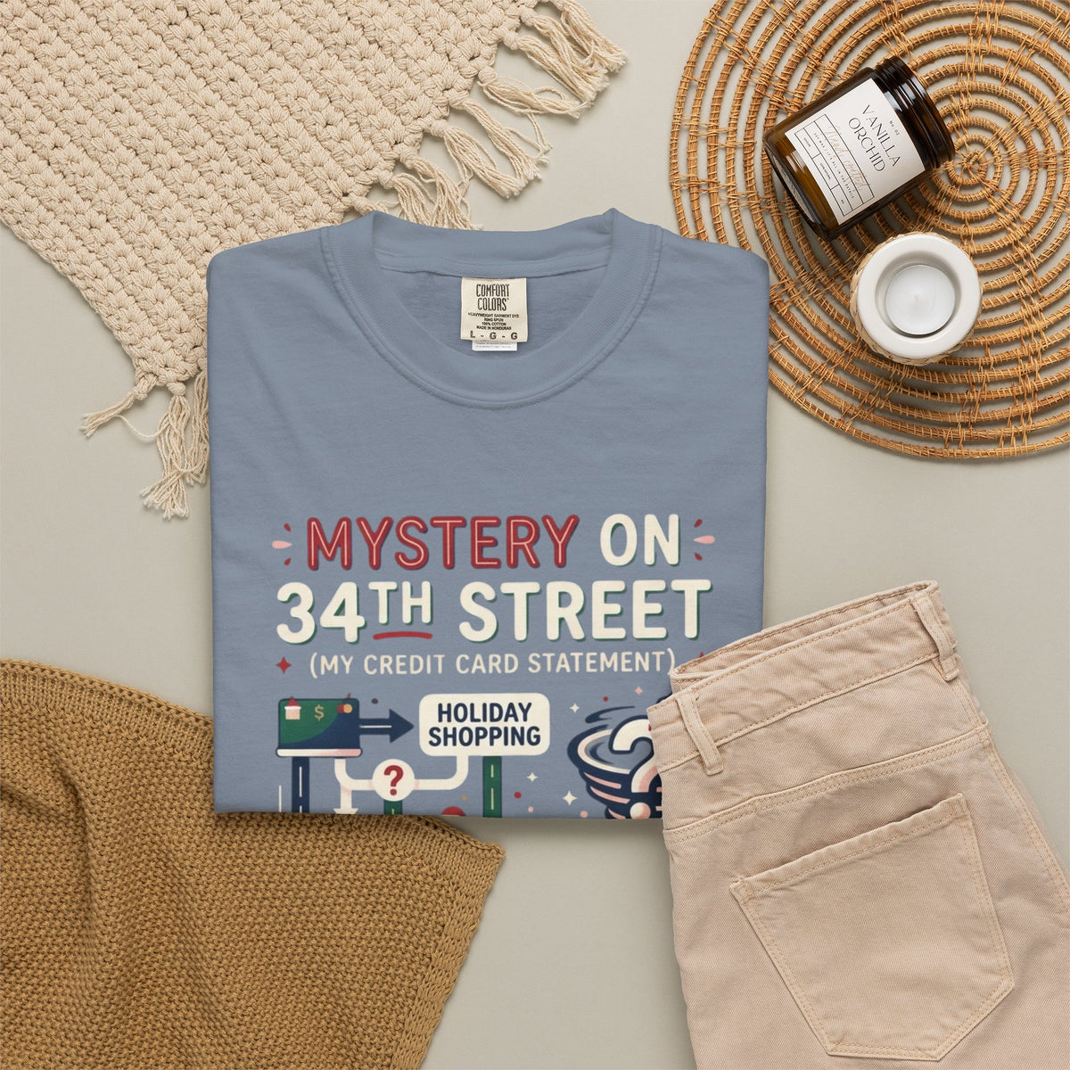 "Mystery On 34th Street" Unisex Garment-Dyed Tee
