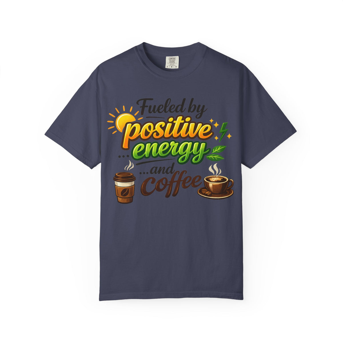Color: Denim | The High-Voltage Morning Routine Unisex Garment-Dyed T-shirt