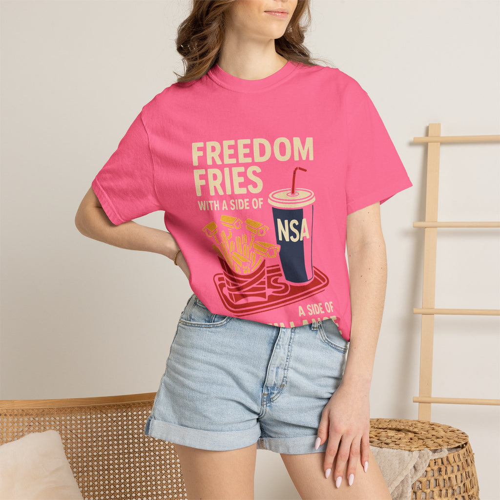 "Freedom Fries (With Extra Eyes)" Unisex Garment-Dyed T-shirt