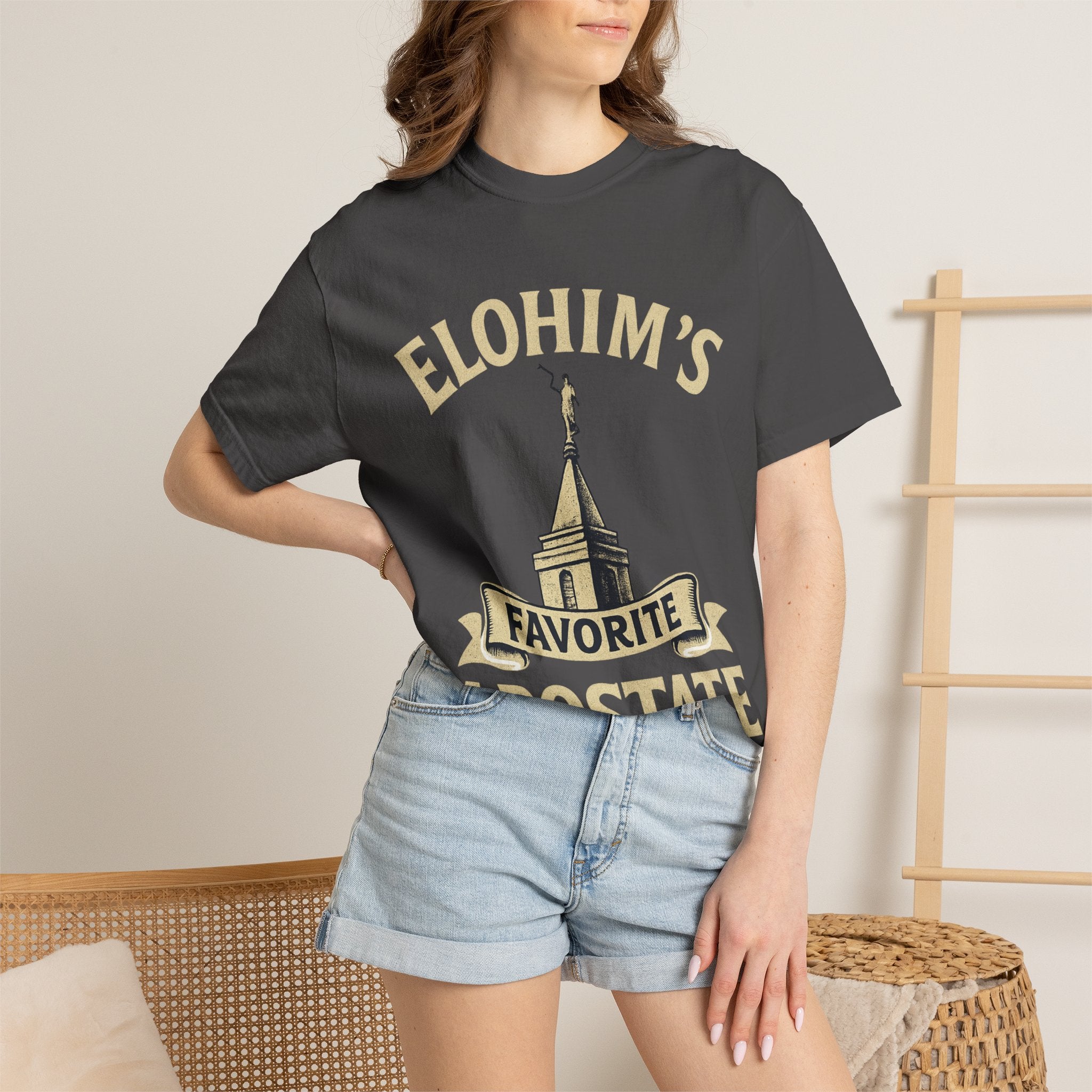 "Elohim's Favorite Apostate" Unisex Garment-Dyed T-shirt