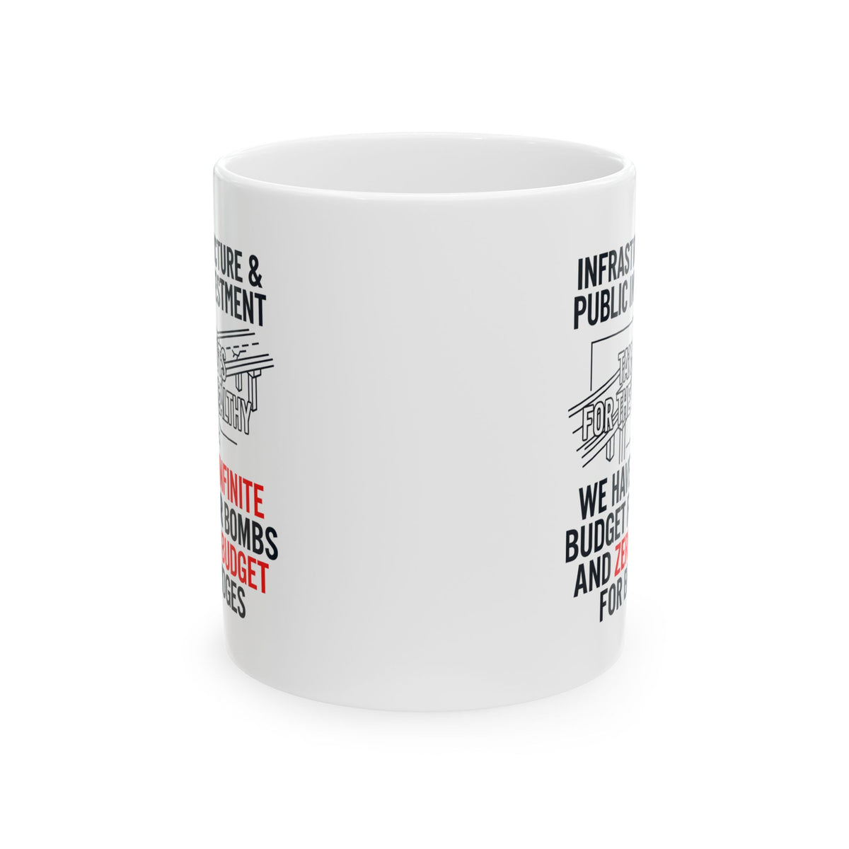 "Protest Series - Fix The Roads" White Ceramic Mug