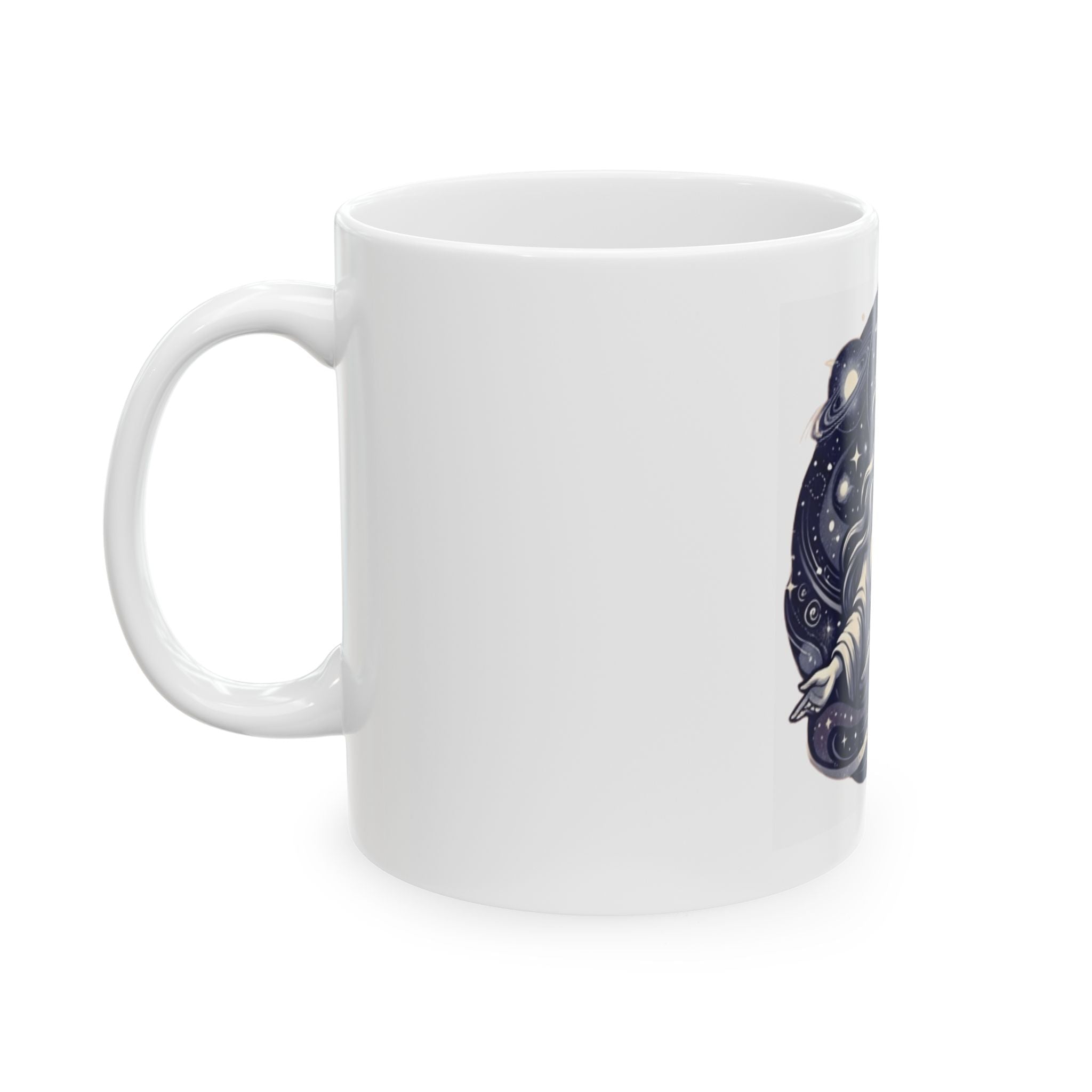 "God Works in Mysteroius Ways" White Ceramic Mug — Graphic