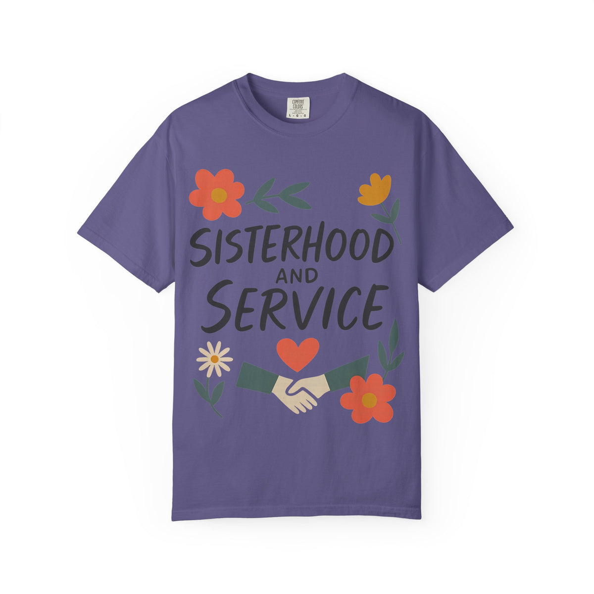Color: Grape | Sisterhood and Service Unisex Garment-Dyed T-shirt