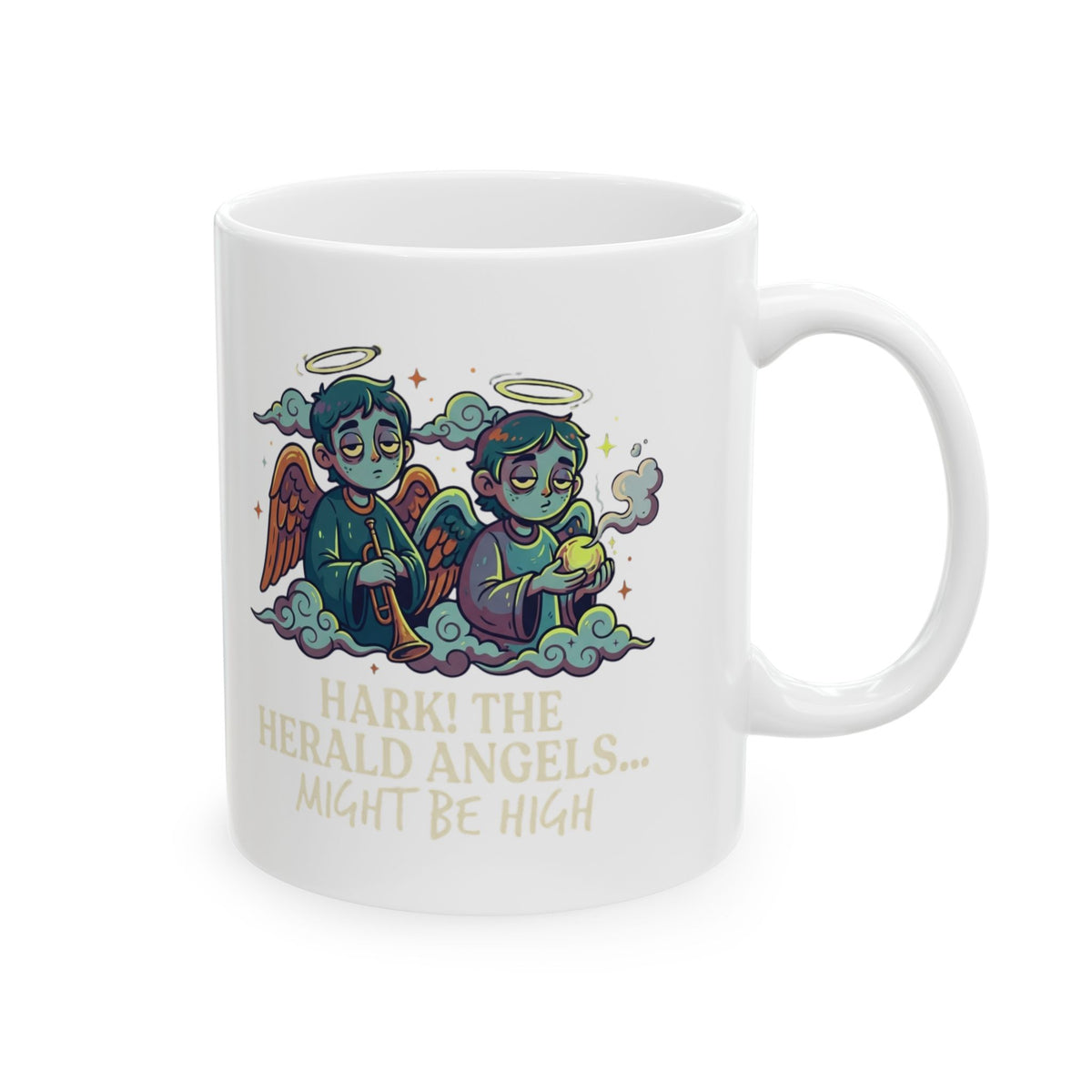 "Hark The Herald Angels" White Ceramic Mug