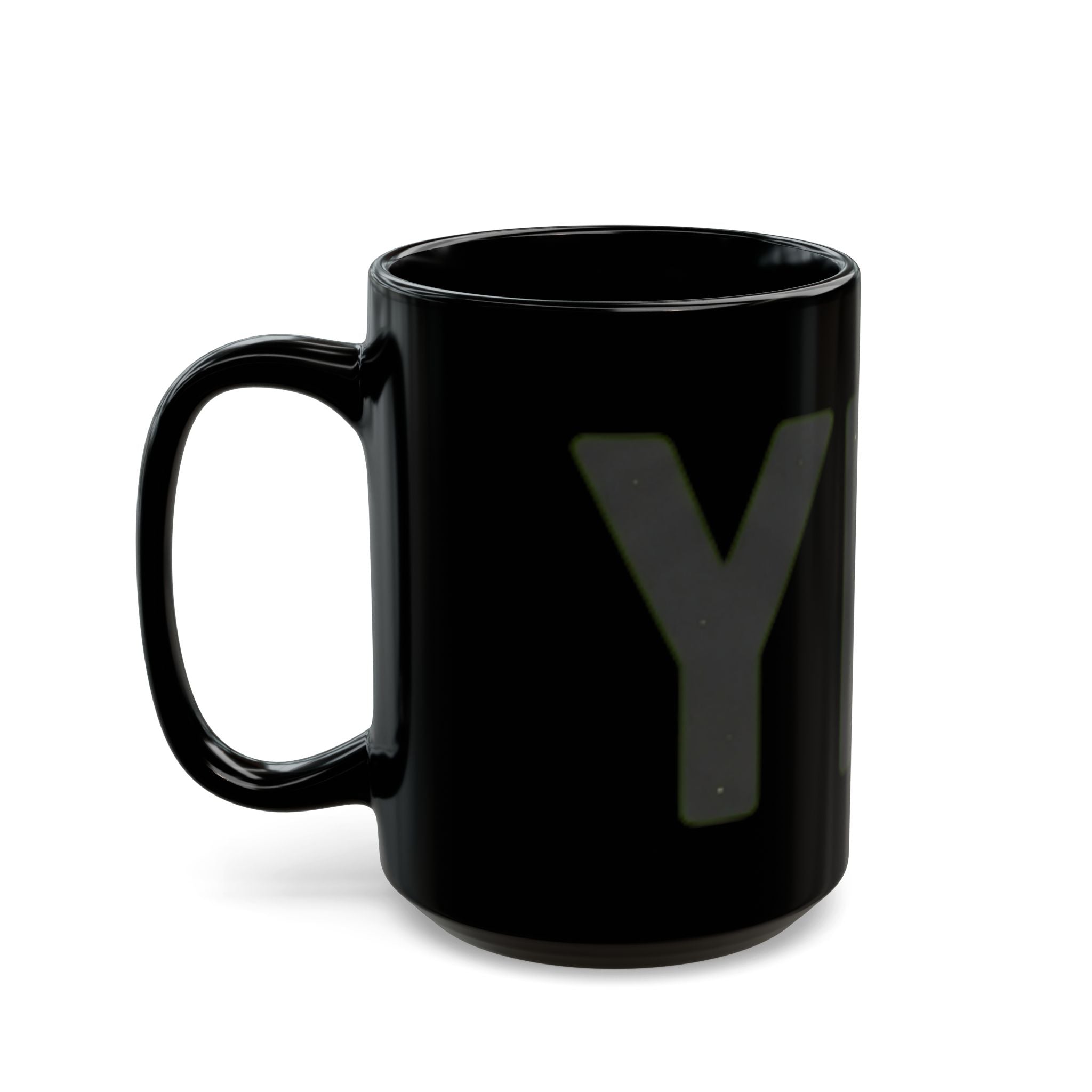 "Just Say Yes" Black Ceramic Mug — Graphic