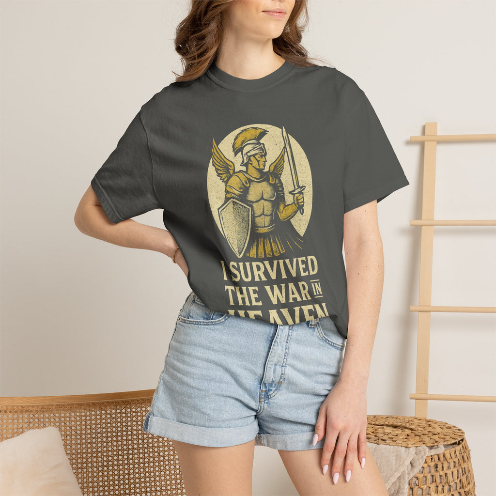 "I Survived The War in Heaven T-Shirt" Unisex Garment-Dyed T-shirt