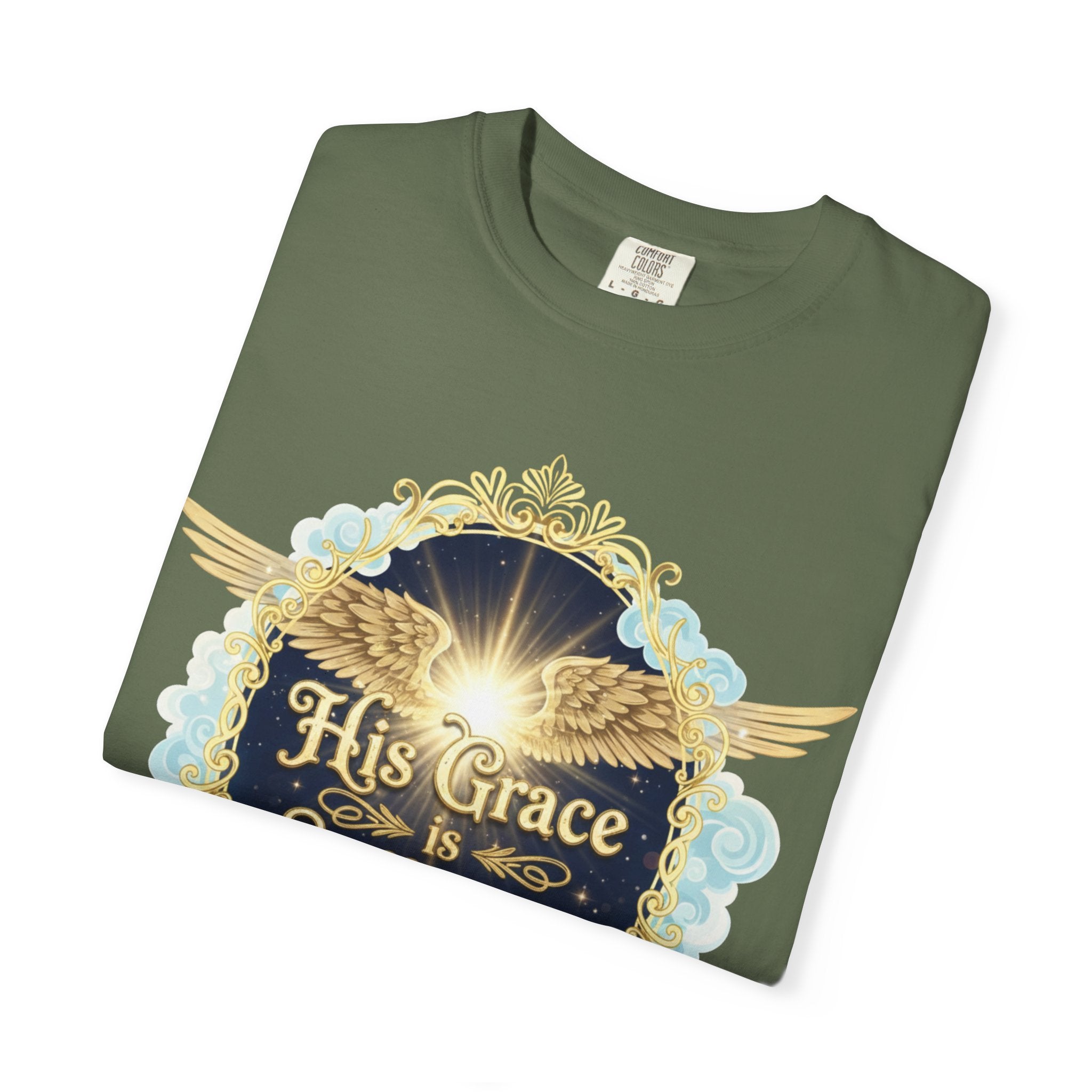 "His Grace is Sufficient" Unisex Garment-Dyed T-shirt