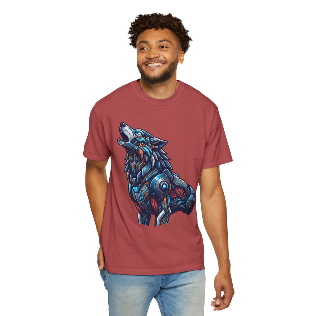 "Cyber Wolf" Unisex Garment-Dyed Tee