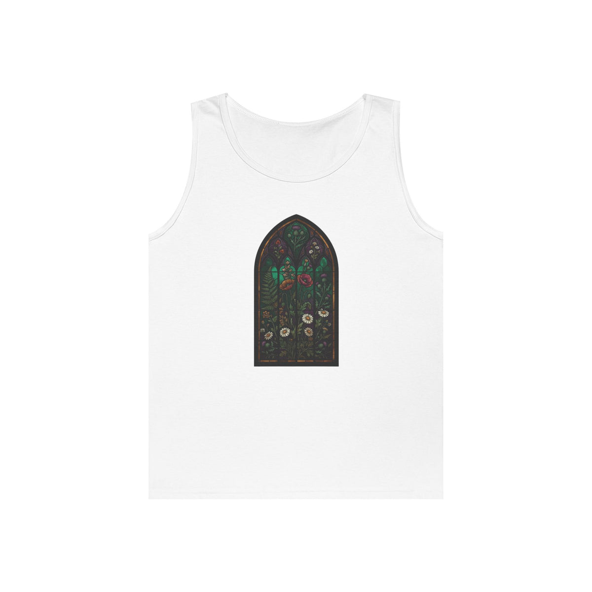 Color: White | Stained Glass Floral Tank Top