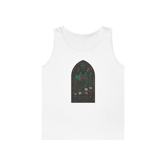 Color: White | Stained Glass Floral Tank Top