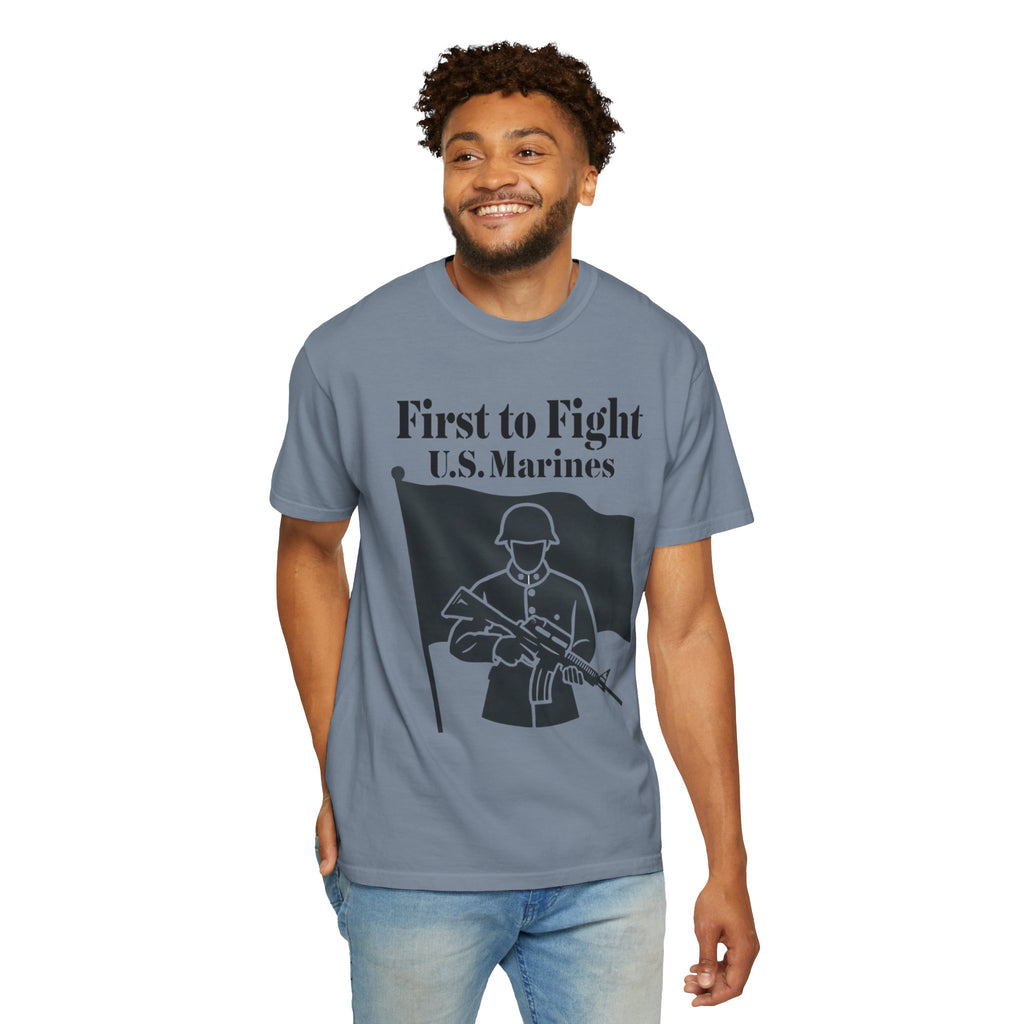 "First to Fight" Unisex Garment-Dyed T-shirt