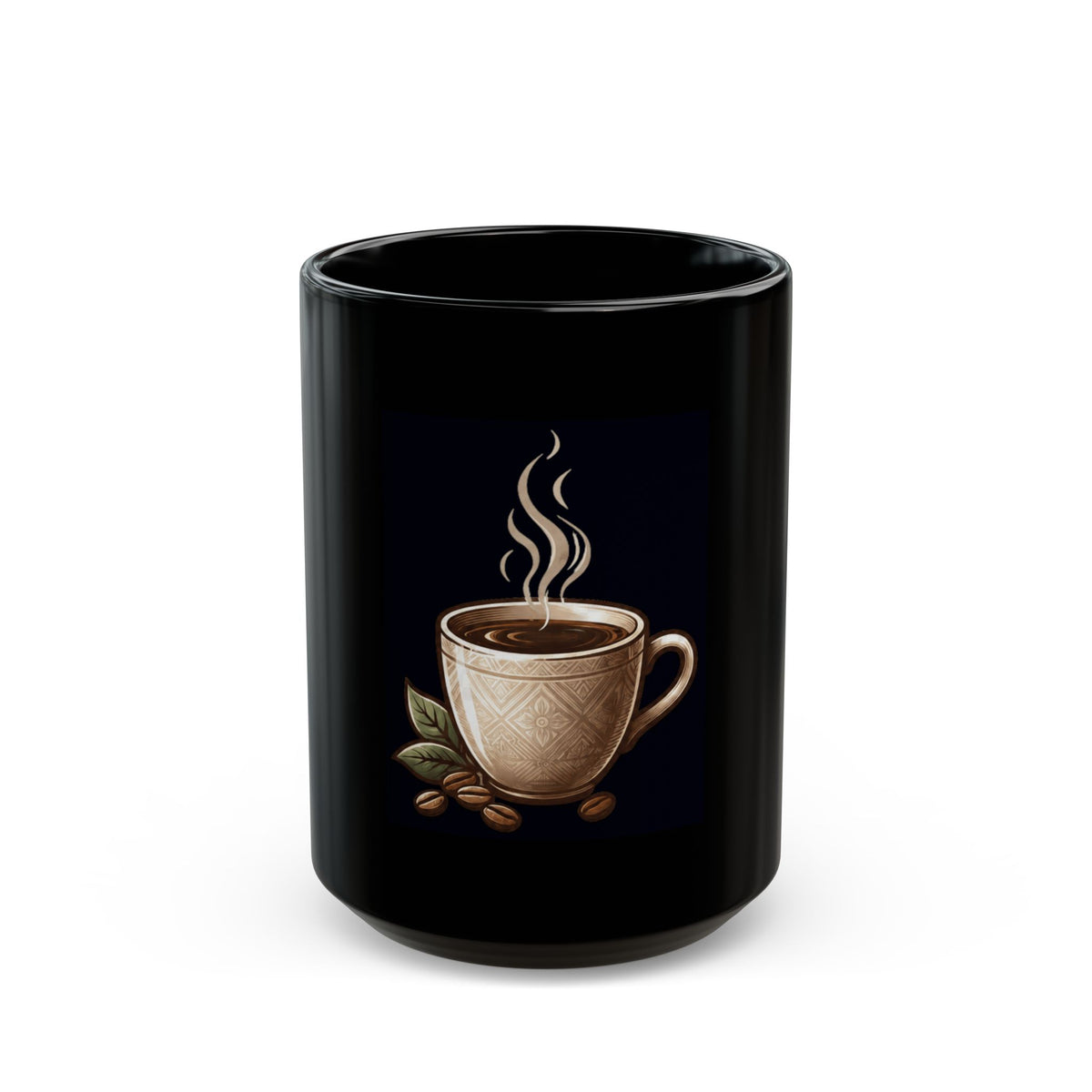 "Coffee is Delightsome" Black Ceramic Mug — Graphic