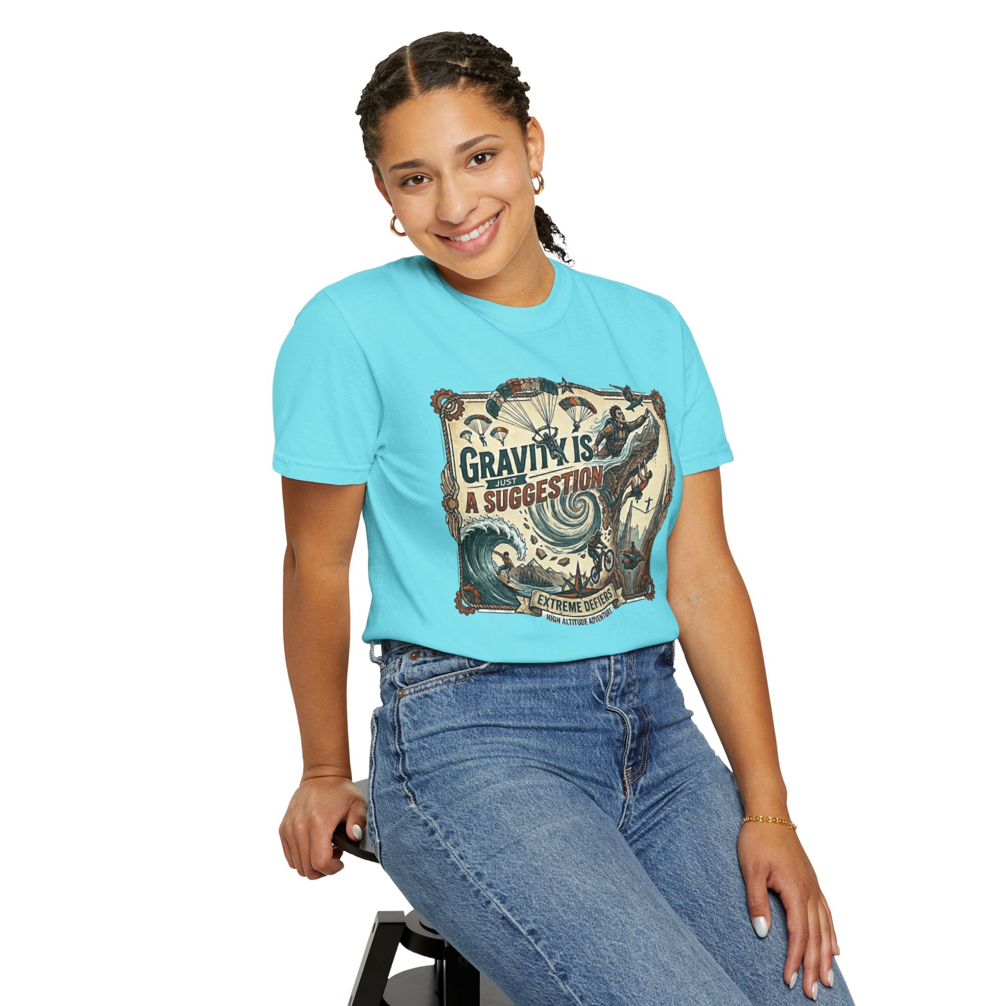 "Gravity is Just a Suggestion" Unisex Garment-Dyed T-shirt
