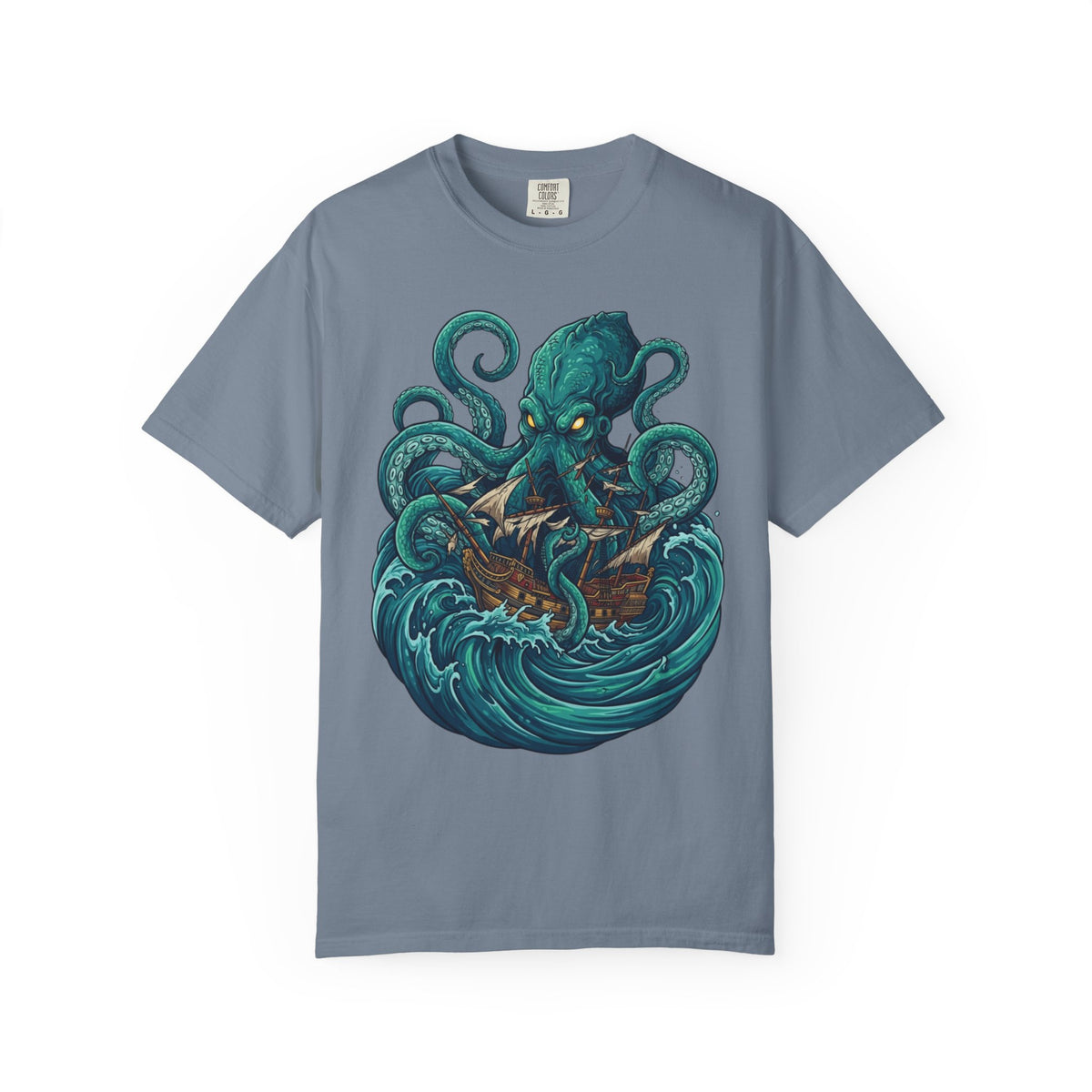 Color: Blue Jean | The Kraken (Norse-Global Maritime) Unisex Garment-Dyed Tee