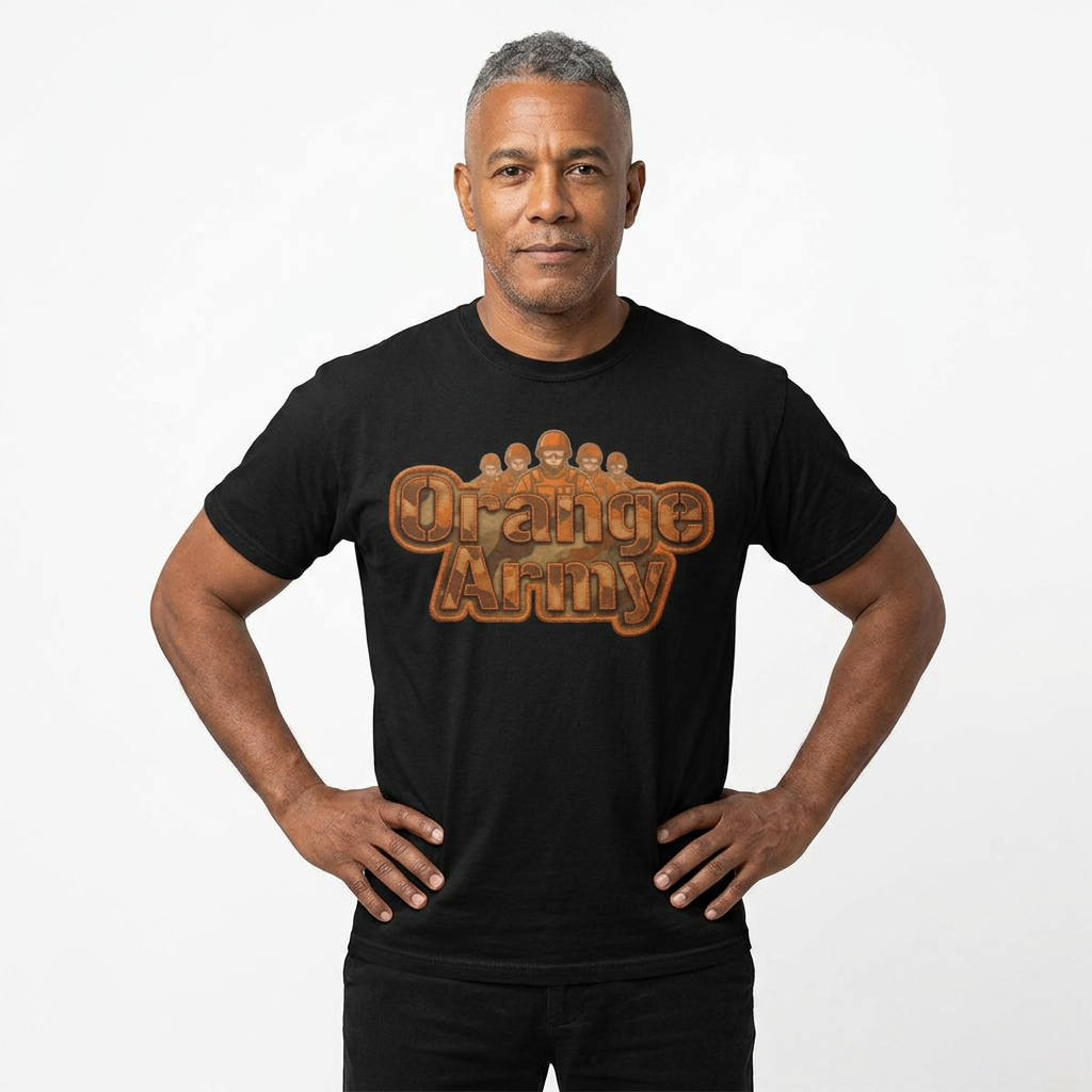 Orange Army: My Squad, My Colors | Garment-Dyed Tee — AttitudeShirts