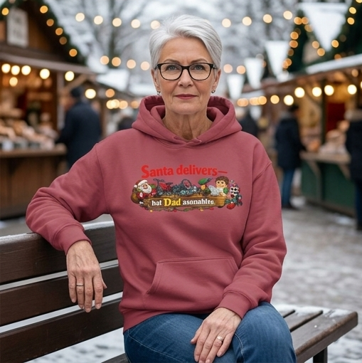 Santa's Easy Job - Dad's Assembly Hell | Garment-Dyed Hoodie — AttitudeShirts