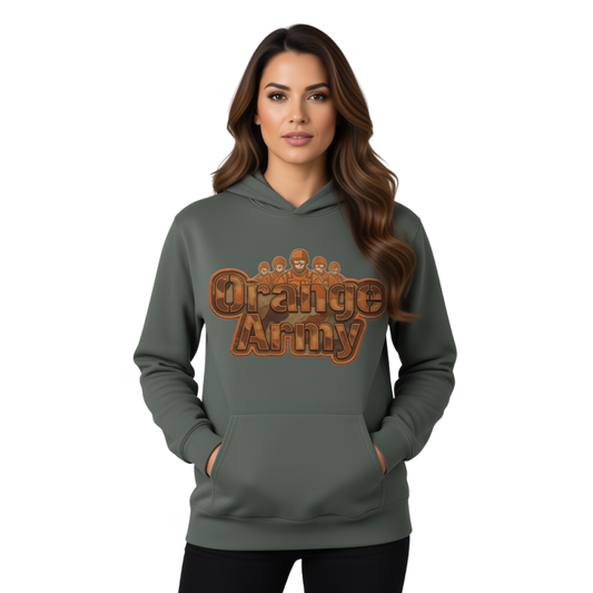 Orange Army: My Squad, My Colors | Garment-Dyed Hoodie — AttitudeShirts