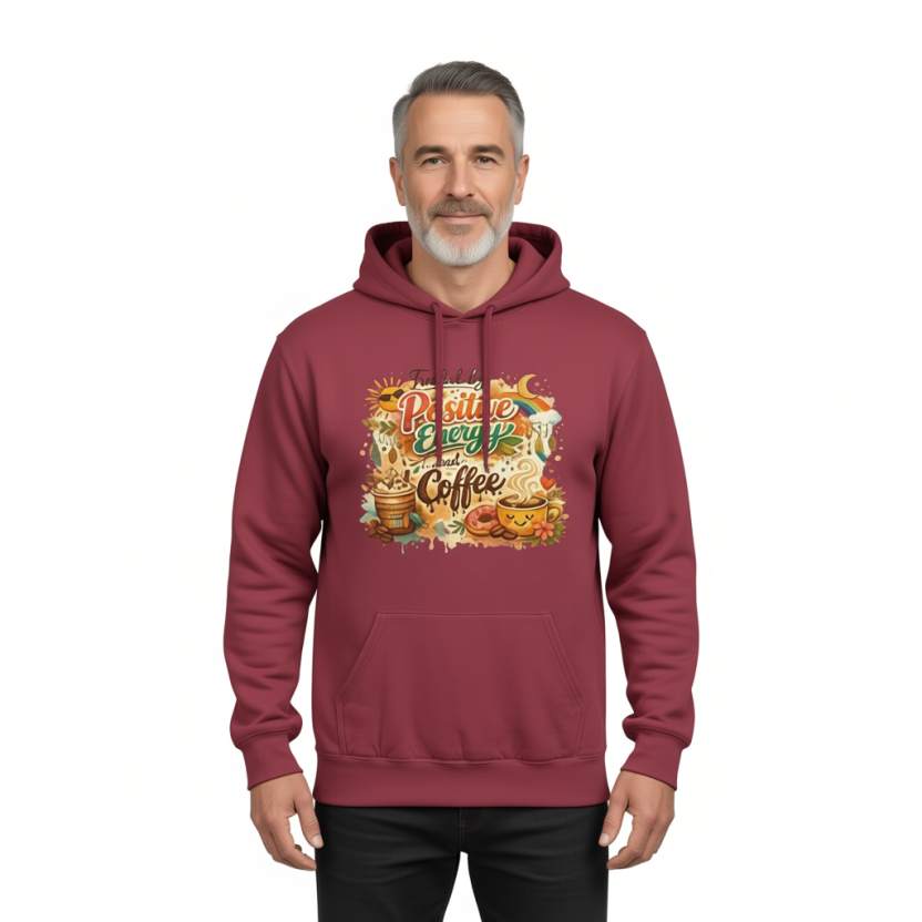 Positive Energy (It's Just Coffee) | Garment-Dyed Hoodie — AttitudeShirts