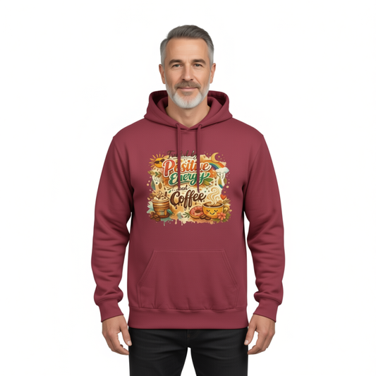 Positive Energy (It's Just Coffee) | Garment-Dyed Hoodie — AttitudeShirts