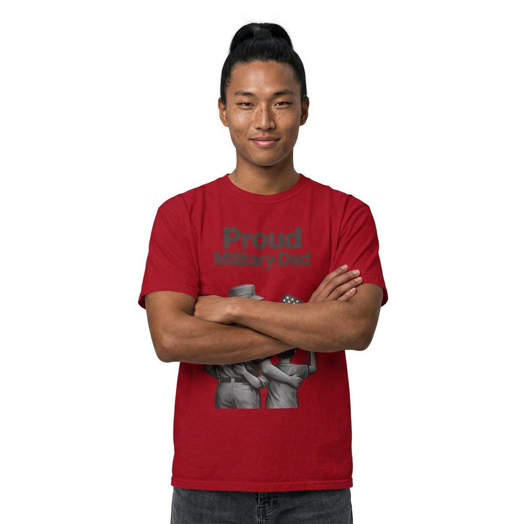 "Proud Military Dad" Unisex Garment-Dyed T-shirt