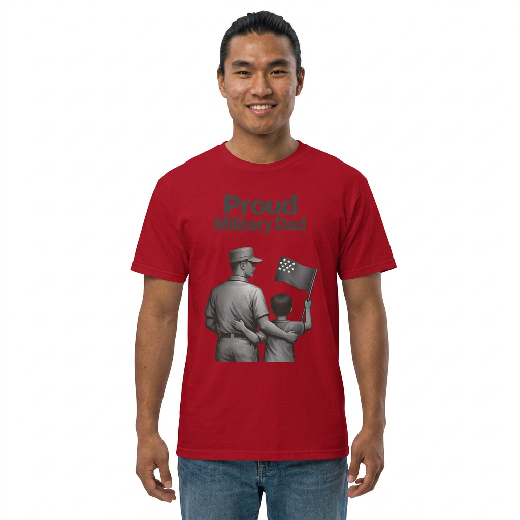 "Proud Military Dad" Unisex Garment-Dyed T-shirt
