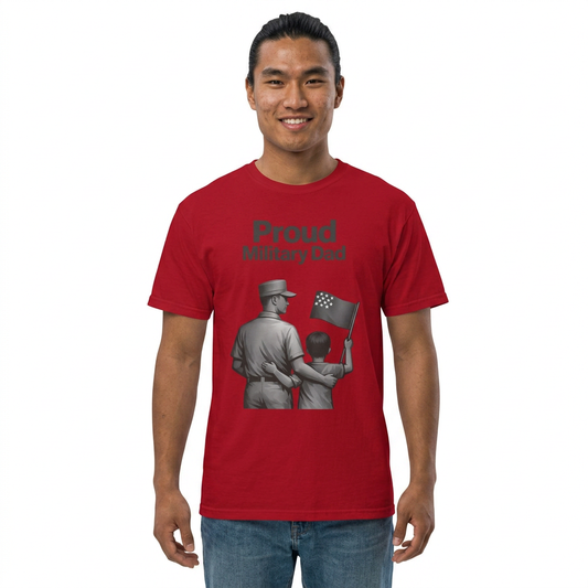 "Proud Military Dad" Unisex Garment-Dyed T-shirt