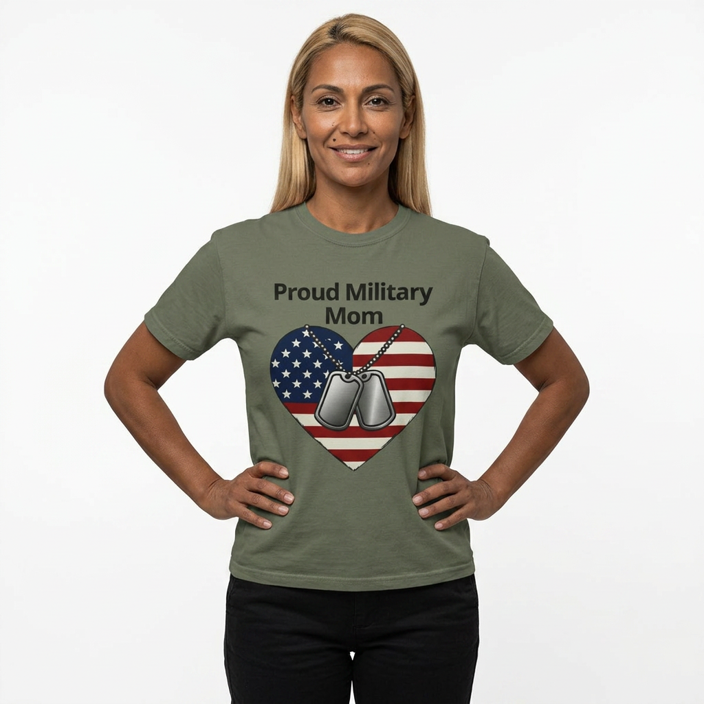 "Proud Military Mom" Unisex Garment-Dyed T-shirt