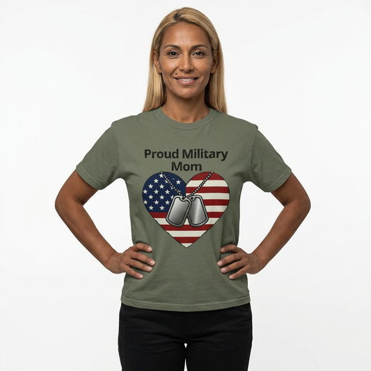 "Proud Military Mom" Unisex Garment-Dyed T-shirt