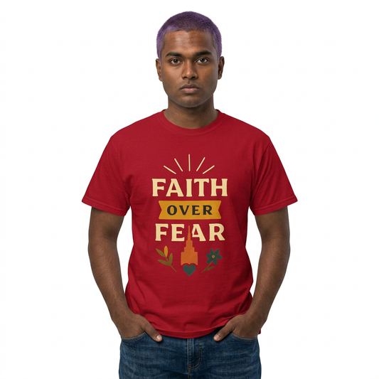 "Faith Over Fear-4" Unisex Garment-Dyed T-shirt
