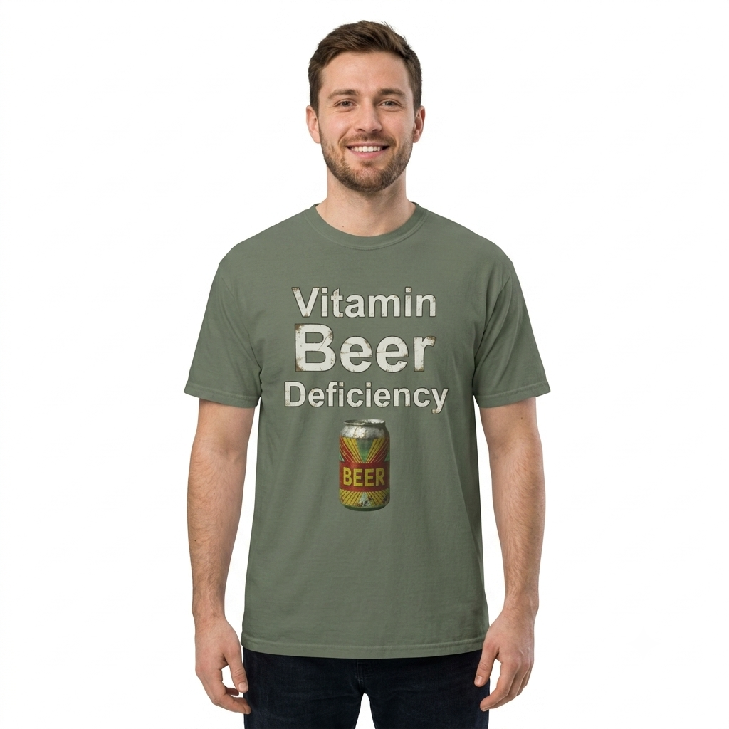 Color: Moss | Vitamin Beer Unisex Garment-Dyed T-shirt