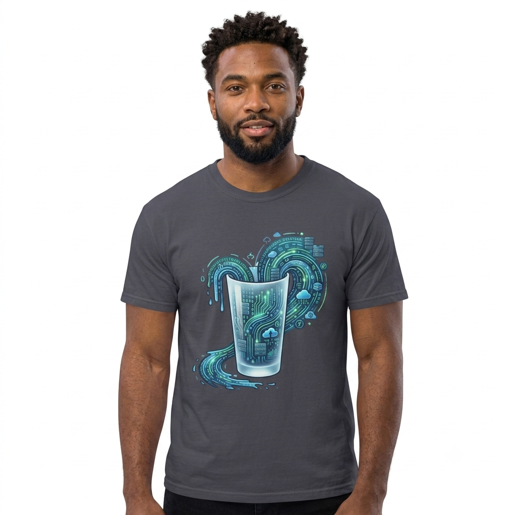 Color: Navy | Glass of Data Unisex Garment-Dyed T-shirt