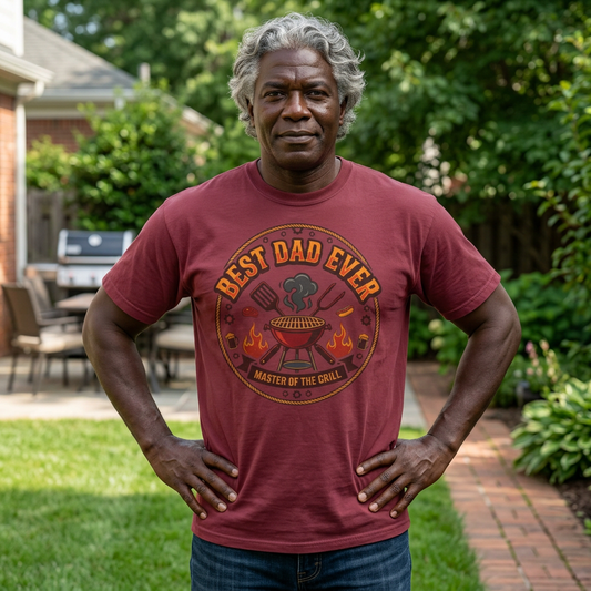 Color: Chili | Best Dad Ever Unisex Garment-Dyed Tee
