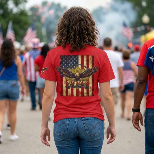 "Eagle and Flag 250 Years" Premium Graphic Tee