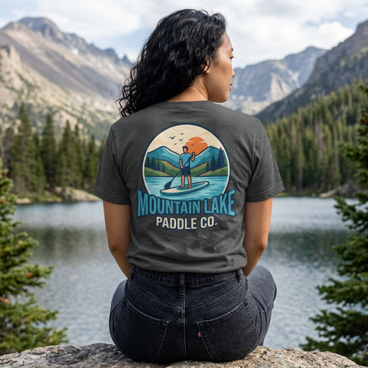 "Mountain Lake Paddle Board" Women's Tee