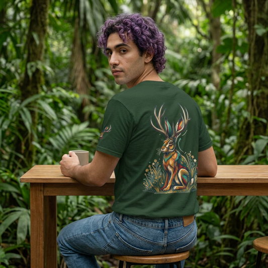 Color: Forest Green | Jackalope (American Folklore) Premium Graphic Tee