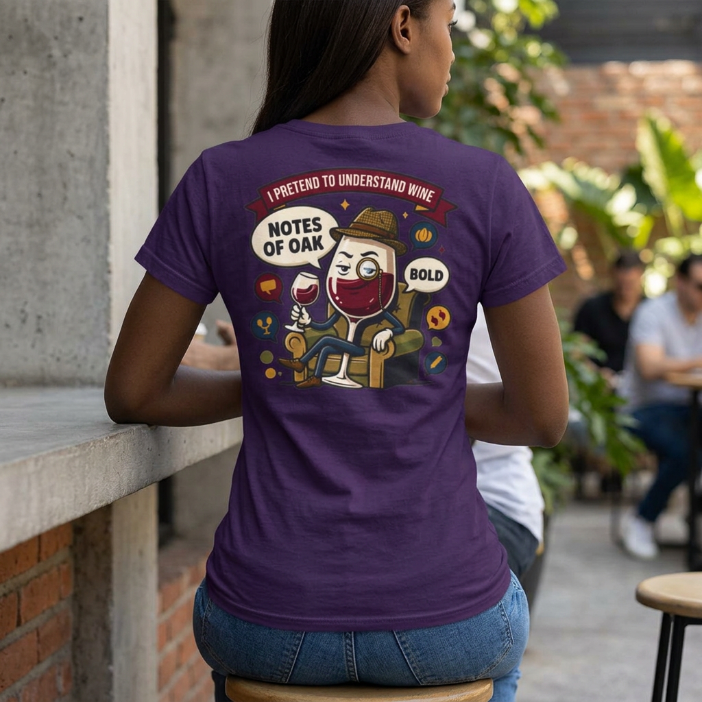 Color: Purple | I Pretend To Understand Wine Women's Tee