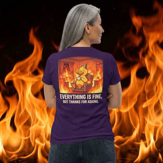 Color: Purple | Everything Is Okay Women's Tee