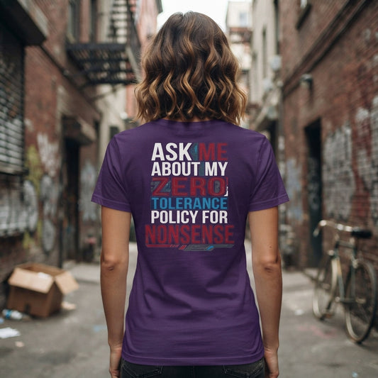 Color: Purple | Zero Tolerance Policy Women's Tee