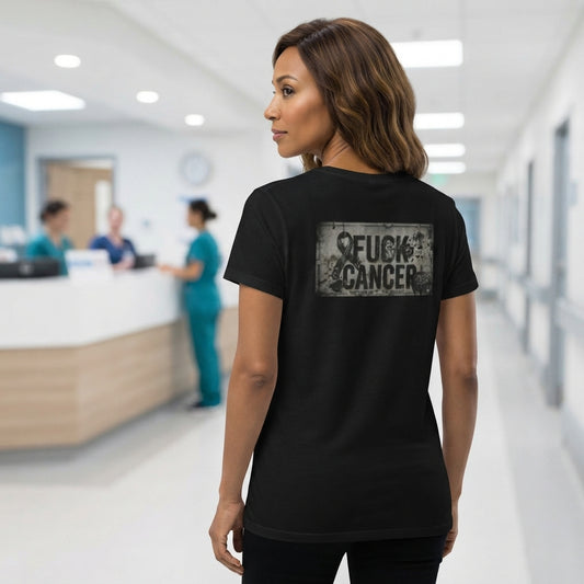 Color: Black | Cancer Can Fuck Right Off | Women's Tee — AttitudeShirts