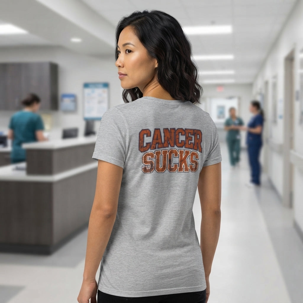 Color: Sport Grey | Yeah, Cancer Sucks | Women's Tee — AttitudeShirts