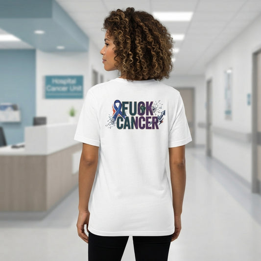 Color: White | Two Words for Cancer | Women's Tee — AttitudeShirts