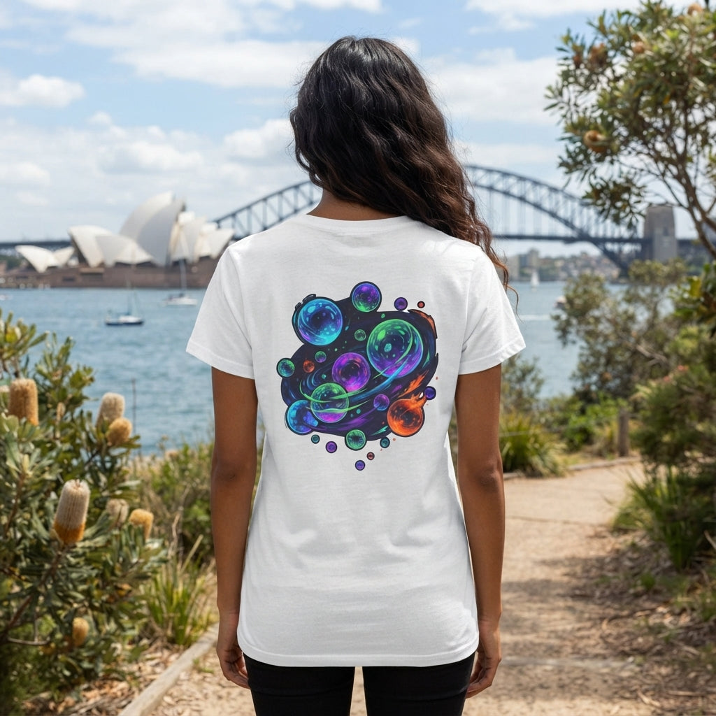 Color: White | MinMin Lights (Australian Folklore) Women's Tee