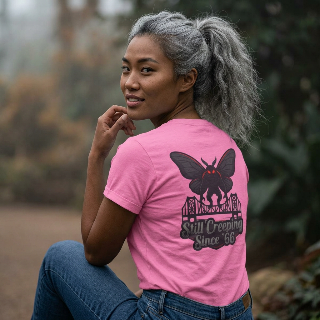 Color: Azalea | Mothman (West Virginia, USA) Women's Tee