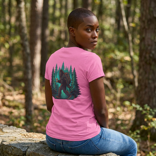 Color: Azalea | Bigfoot-Sasquatch (North America) Women's Tee