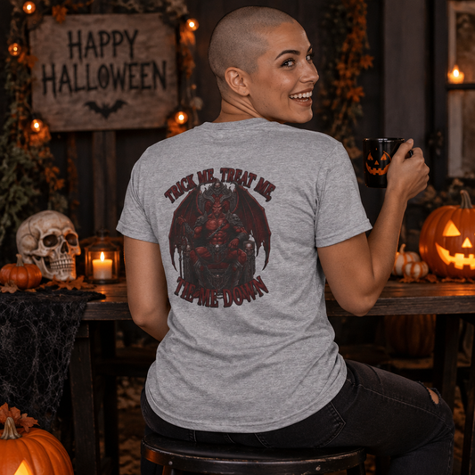 Color: Sport Grey | Trick Me Treat Me Tie Me Down Women's Tee