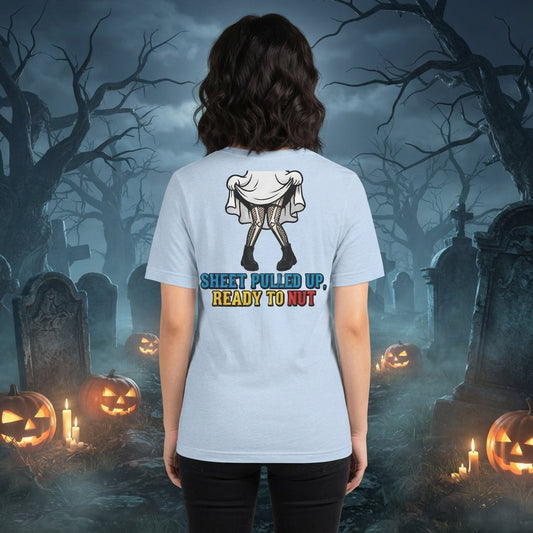 Color: Light Blue | Sheet Pulled Up Ready to Nut Women's Tee