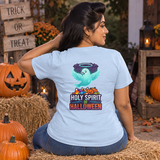 Color: Light Blue | Holy Spirit of Halloween Women's Tee
