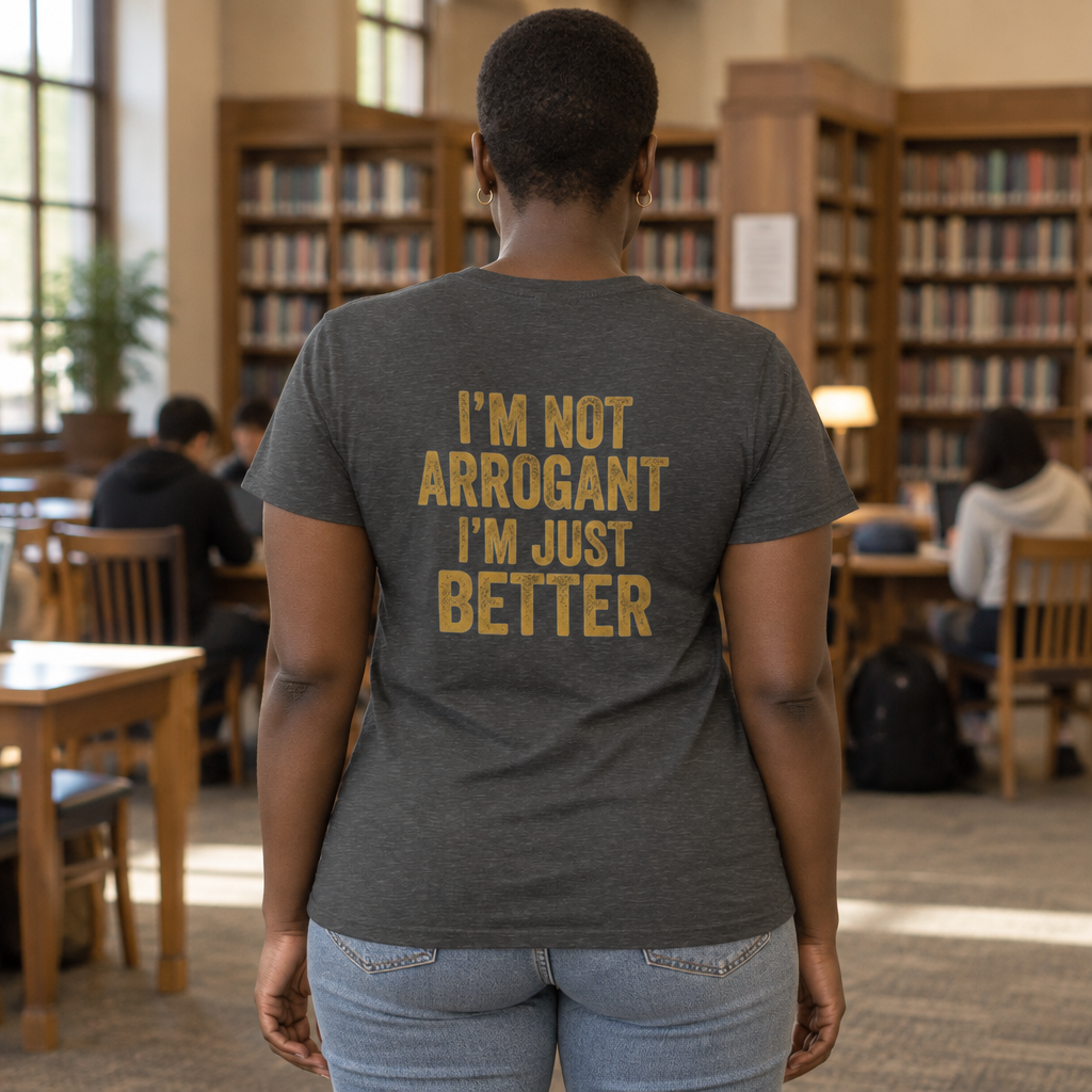 Color: Dark Heather | I'm Not Arrogant Women's Tee