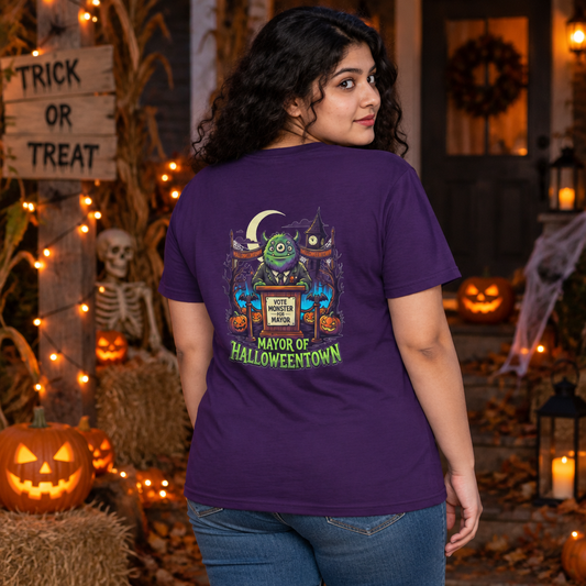 Color: Purple | Vote Monster For Mayor Women's Tee